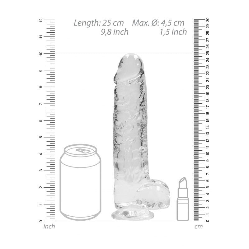 Buy RealRock 9'' Realistic Dildo With Balls - Clear 22.9 cm Dong