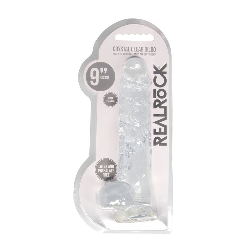 Buy RealRock 9'' Realistic Dildo With Balls - Clear 22.9 cm Dong