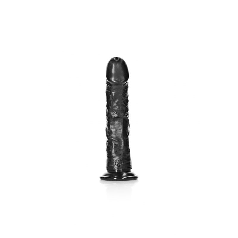 Buy REALROCK Realistic Regular Curved Dildo with Suction Cup - 18 cm - Black 18 cm (7'') Dong