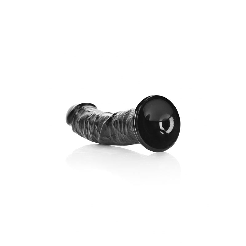 Buy REALROCK Realistic Regular Curved Dildo with Suction Cup - 18 cm - Black 18 cm (7'') Dong