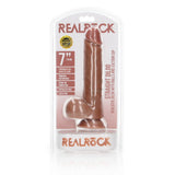 Buy REALROCK Straight Realistic Dildo with Balls - 18 cm - Tan 18 cm (7'') Dong