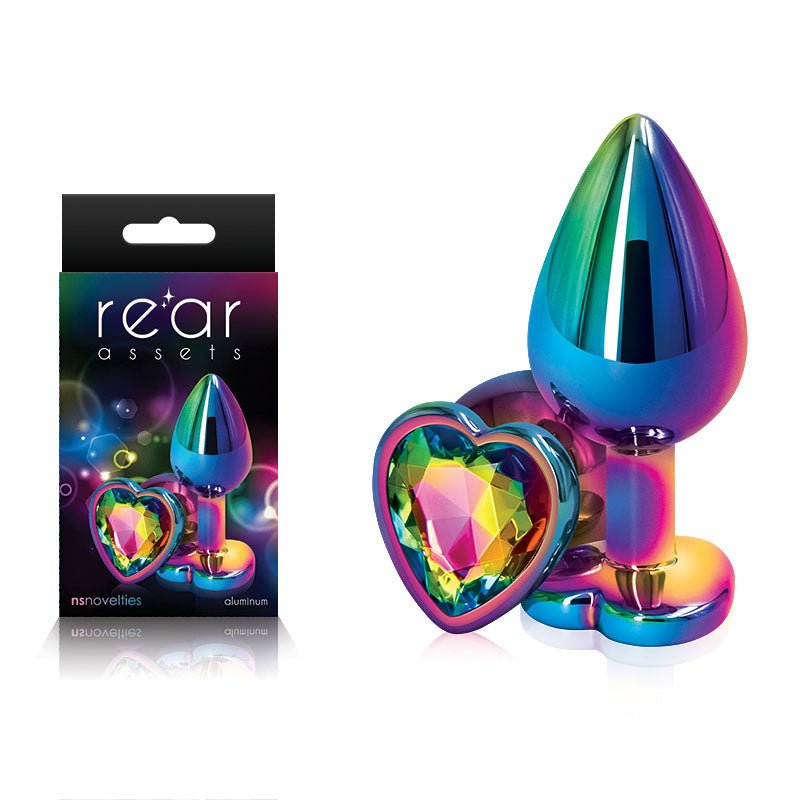 Buy Rear Assets Multi Coloured Heart - Multi Coloured Medium Metal Butt Plug with Rainbow Heart Gem Base at NZ’s Mega Adult Toys Store. Discover premium sex toys with discreet shipping at the best price in NZ