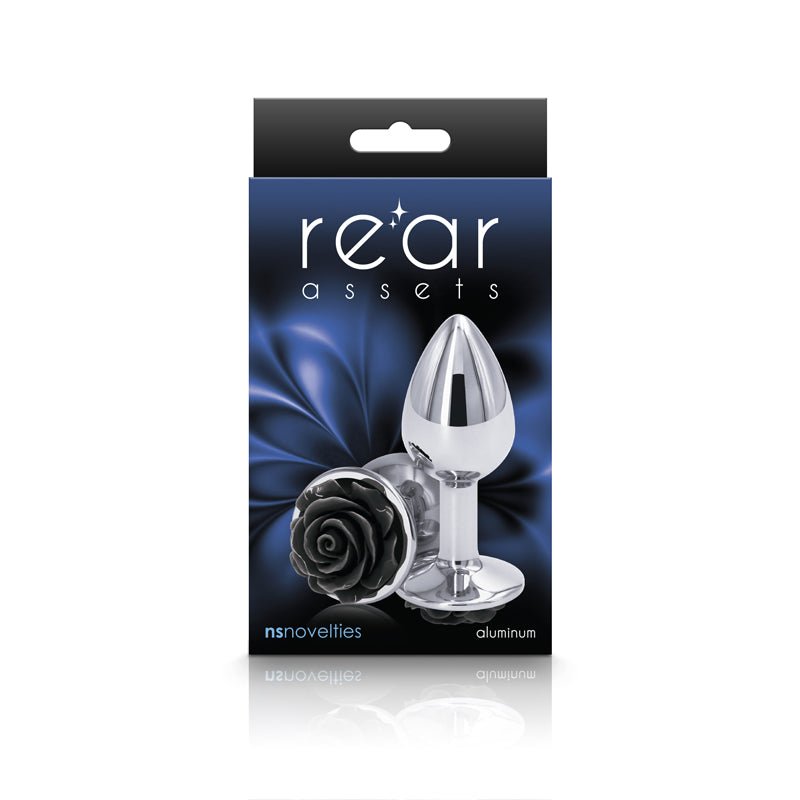 Buy Rear Assets Rose - Small - Chrome 7.6 cm Metal Butt Plug with Black Rose Base at NZ’s Mega Adult Toys Store. Discover premium sex toys with discreet shipping at the best price in NZ