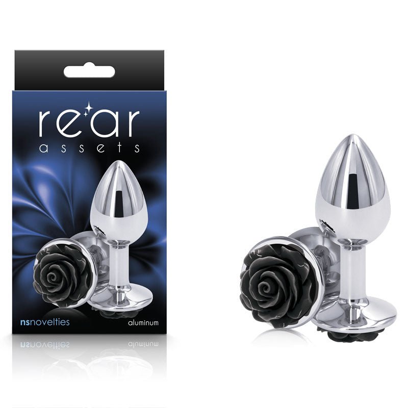 Buy Rear Assets Rose - Small - Chrome 7.6 cm Metal Butt Plug with Black Rose Base at NZ’s Mega Adult Toys Store. Discover premium sex toys with discreet shipping at the best price in NZ