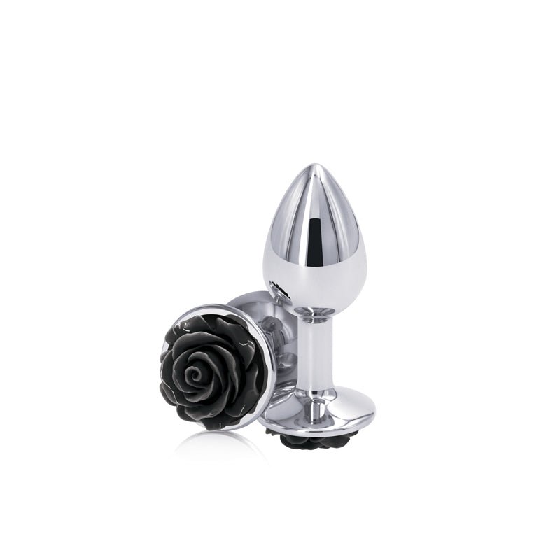 Buy Rear Assets Rose - Small - Chrome 7.6 cm Metal Butt Plug with Black Rose Base at NZ’s Mega Adult Toys Store. Discover premium sex toys with discreet shipping at the best price in NZ