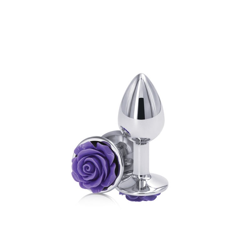 Buy Rear Assets Rose - Small - Chrome 7.6 cm Metal Butt Plug with Purple Rose Base at NZ’s Mega Adult Toys Store. Discover premium sex toys with discreet shipping at the best price in NZ