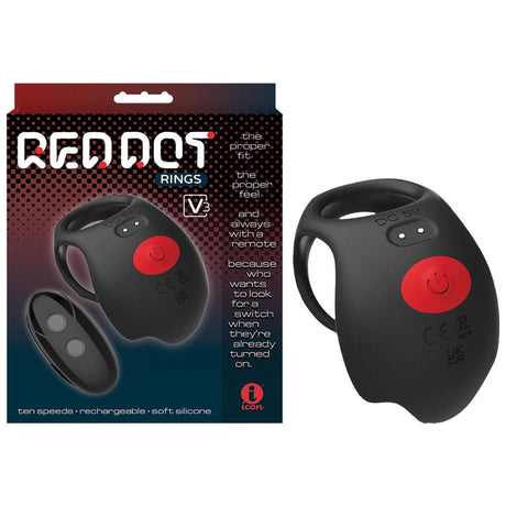 Buy Red Dot Rings - V3 - Black USB Rechargeable Vibrating Cock & Ball Ring with Remote at Oh Joy. Discover premium sexual toys with discreet shipping at the best price in NZ