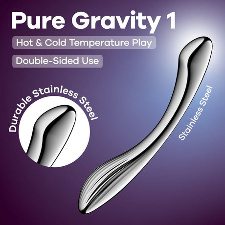 Buy Satisfyer Pure Gravity 1 - Chrome Steel 22 cm Dildo