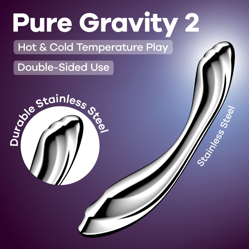 Buy Satisfyer Pure Gravity 2 - Chrome Steel 21 cm Dildo