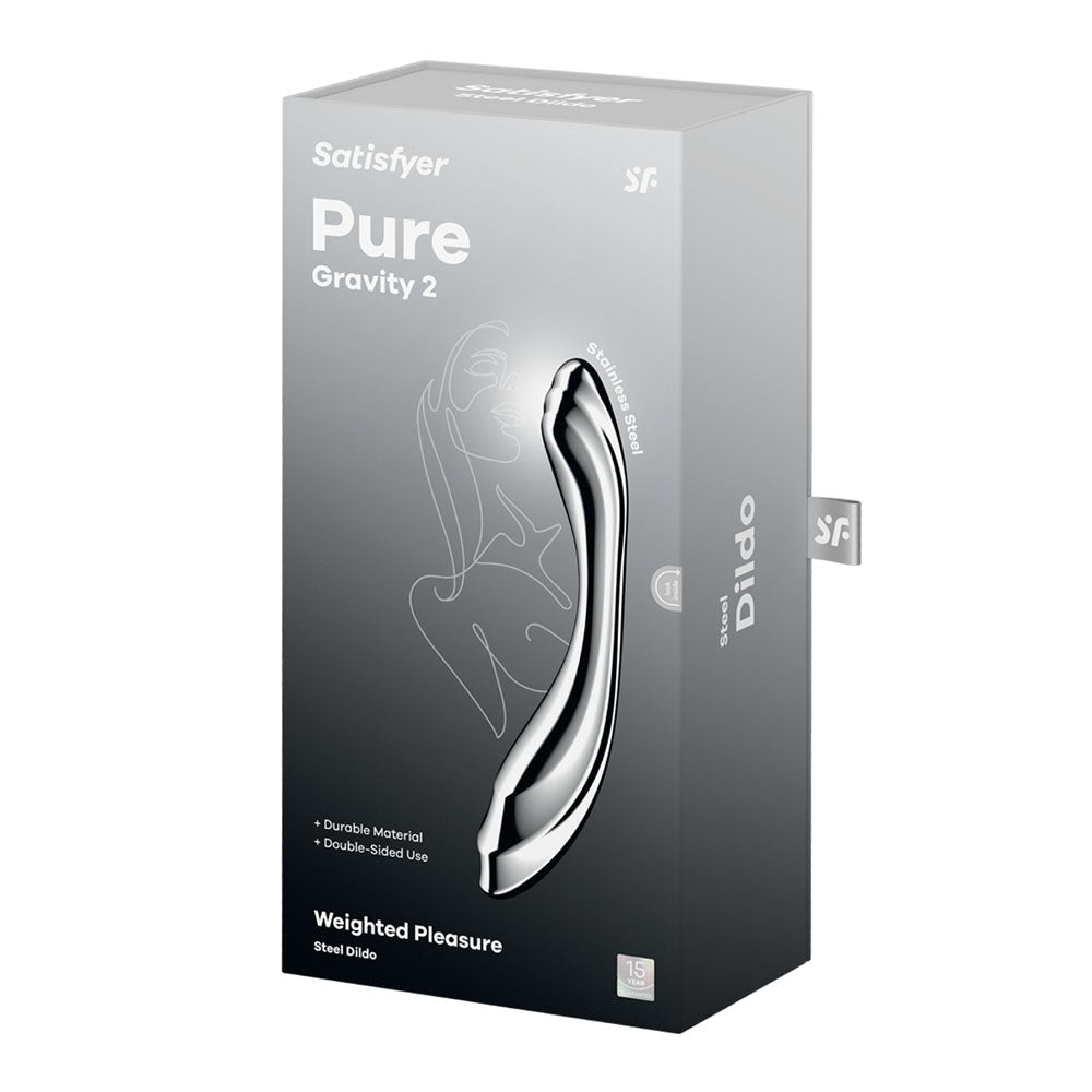 Buy Satisfyer Pure Gravity 2 - Chrome Steel 21 cm Dildo