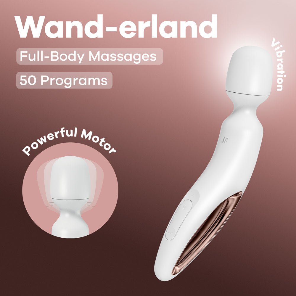 Buy Satisfyer Wand - erland - White - White/Rose Gold USB Rechargeable Massage Wand