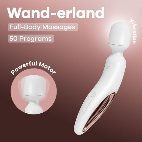 Buy Satisfyer Wand - erland - White - White/Rose Gold USB Rechargeable Massage Wand