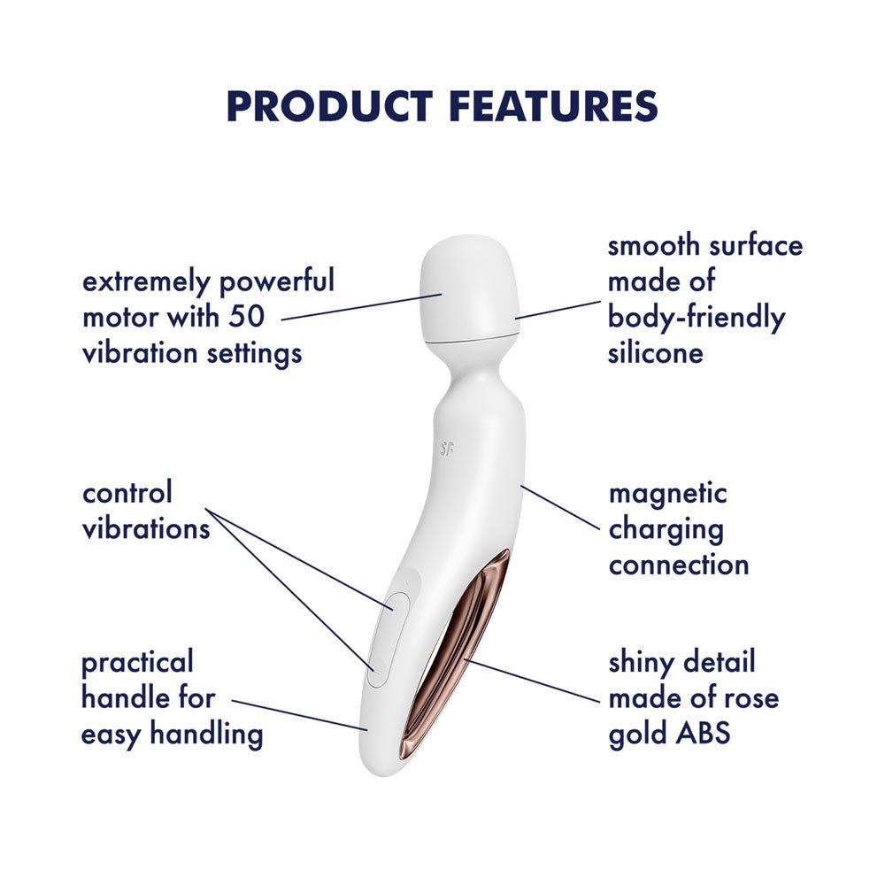 Buy Satisfyer Wand - erland - White - White/Rose Gold USB Rechargeable Massage Wand