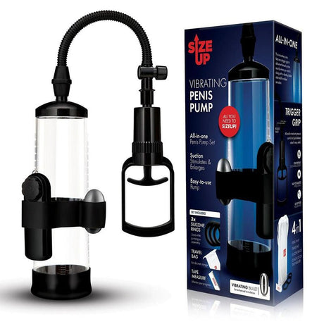 Buy Size Up Vibrating Trigger Penis Pump - Clear Vibrating Penis Pump