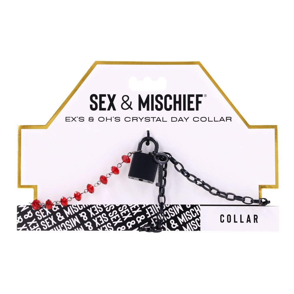 Buy S&M Exs & Ohs Crystal Day Collar - Red/Black Collar Jewellery at Oh Joy. Discover premium sexual toys with discreet shipping at the best price in NZ
