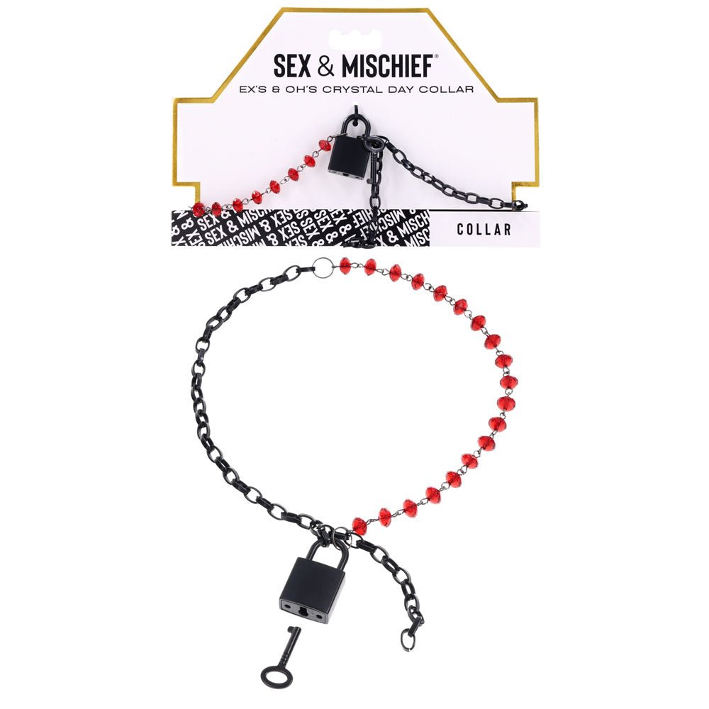 Buy S&M Exs & Ohs Crystal Day Collar - Red/Black Collar Jewellery at Oh Joy. Discover premium sexual toys with discreet shipping at the best price in NZ