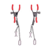 Buy S&M Exs & Ohs Nipple Clamps - Red Tipped Metal Nipple Clamps - Set of 2 at Oh Joy. Discover premium sexual toys with discreet shipping at the best price in NZ