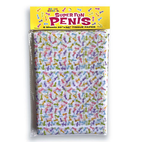 Buy Super Fun Penis Tissue Paper Sheets - Novelty Decoration Sheets - 6 Pack