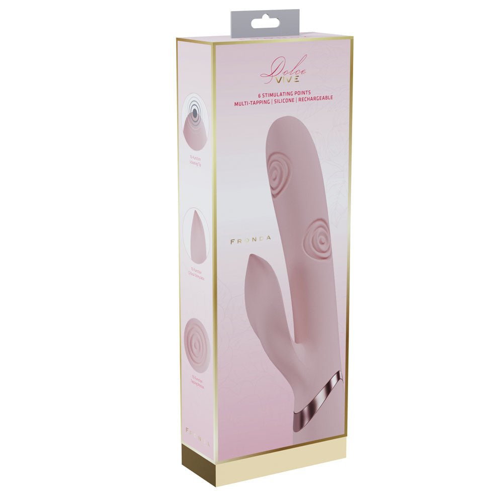 Buy VIVE Fronda - Pink - Pink 25 cm USB Rechargeable Tapping Rabbit Vibrator