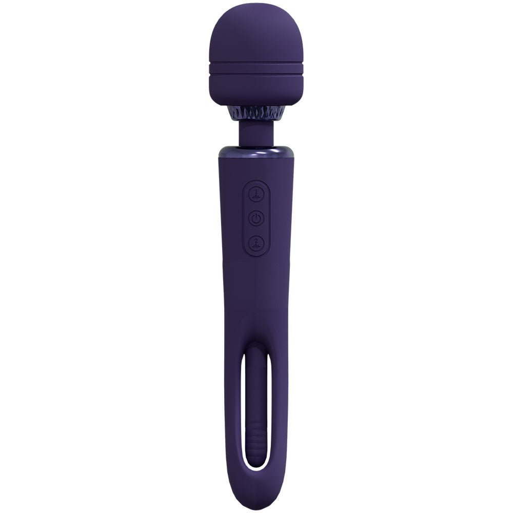 Buy VIVE Kiku - Purple - Purple 25.2 cm USB Rechargeable Dual End Massage Wand with Flapping Tip