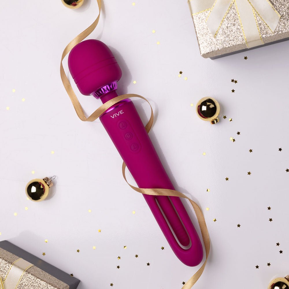 Buy VIVE Kiku - Pink - Pink 25.2 cm USB Rechargeable Dual End Massage Wand with Flapping Tip