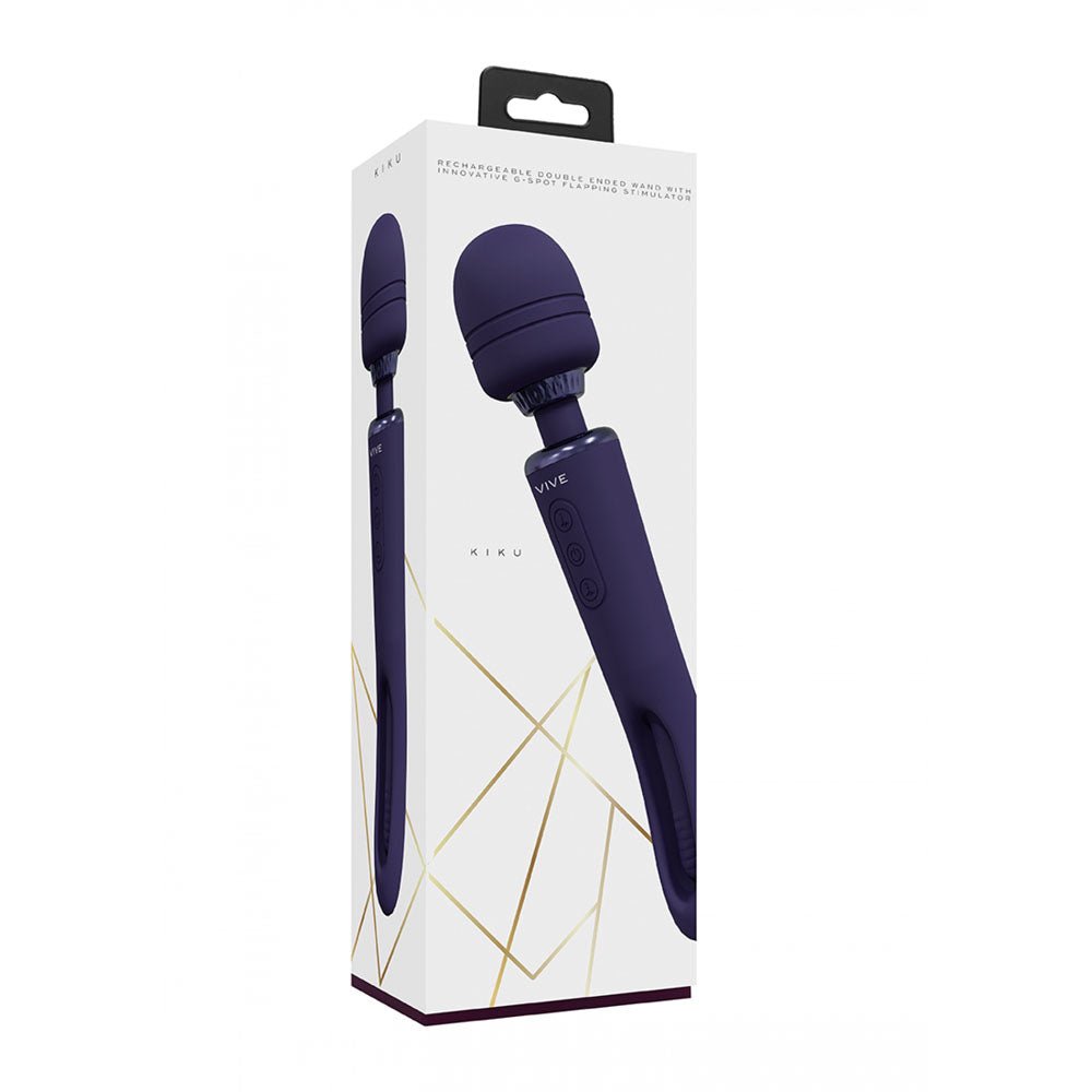 Buy VIVE Kiku - Purple - Purple 25.2 cm USB Rechargeable Dual End Massage Wand with Flapping Tip
